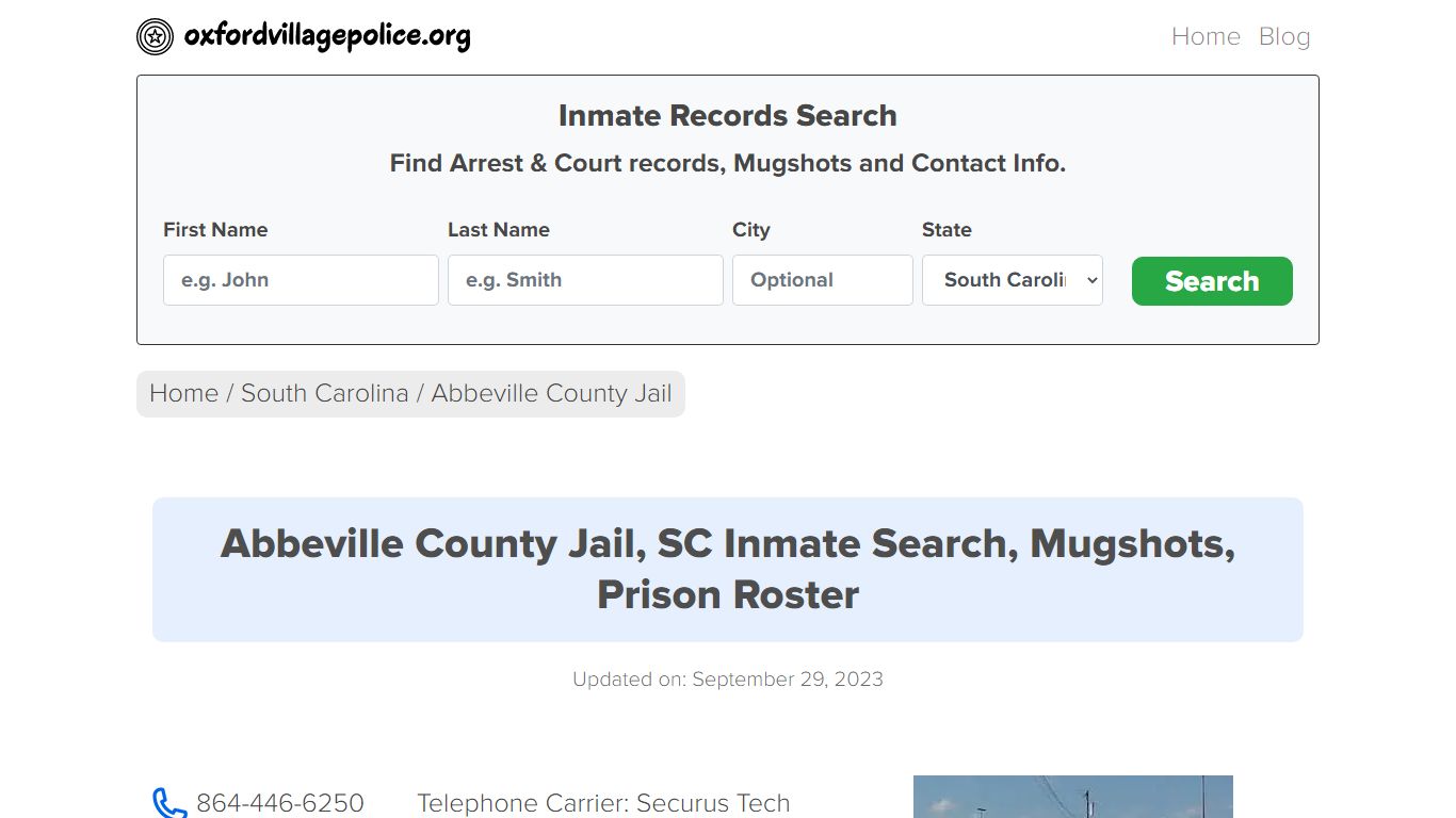 Abbeville County Jail, SC Inmate Search, Mugshots, Prison Roster